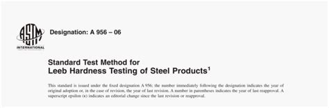 Standard Test Method for Leeb Hardness Testing of Steel Products